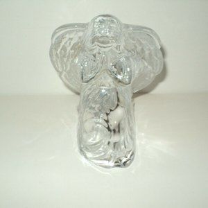 New St. George 24% Lead Crystal Praying Angel Votive Candle Holder 6" High USA